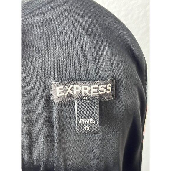 Express Floral Chiffon Sleeveless Halter Fit and Flare Dress Size 12 Navy Blue - Picture 7 of 10